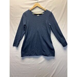 Nic & Zoe Women’s Navy Blue Twist Open Back Pullover Sweater Small